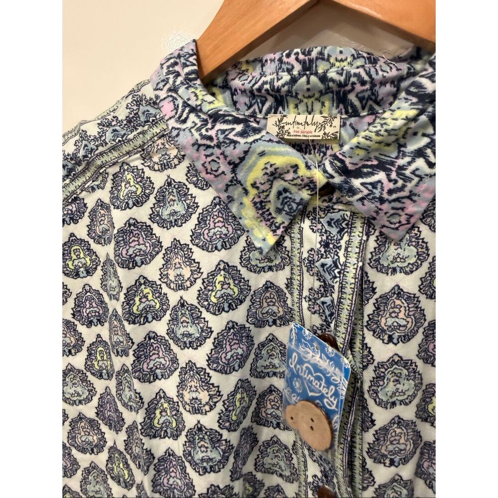 Free‎ People Sleep Shirt NWT Paisley Boho S - Picture 5 of 10